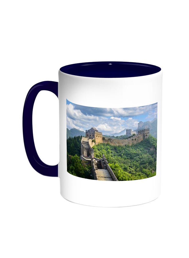 Decalac Great Wall Of China Printed Coffee Mug Blue/White