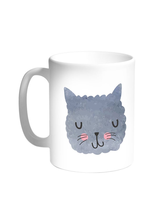 Decalac Happy Cat Printed Coffee Mug White