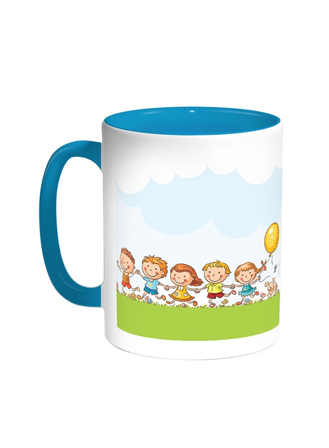 قدح قهوة - عيد سعيد تركواز/أبيض