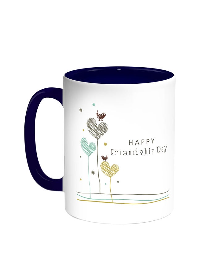 قدح قهوة - هابي فريندشيب داي أزرق/ أبيض