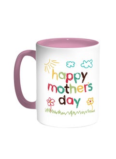 Decalac Happy Mother's Day Printed Coffee Mug Pink/White 