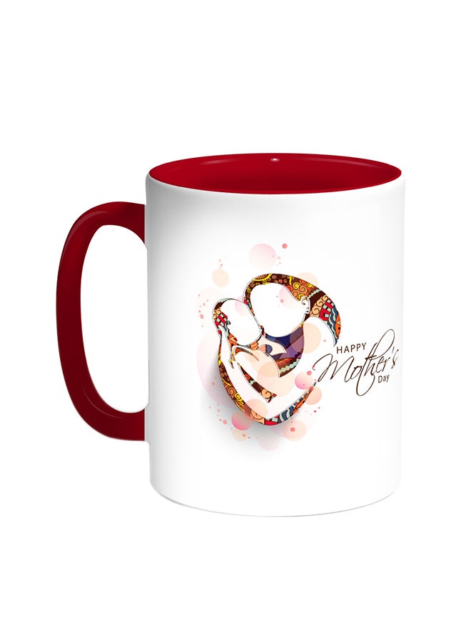 Decalac Happy Mother's Day Printed Coffee Mug Red/White