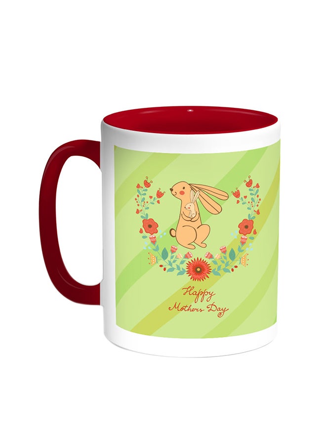 Decalac Happy Mother's Day Printed Coffee Mug Red/White