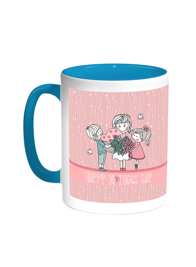 ديكالاك قدح قهوة - هابي ماذرز داي تركواز/أبيض