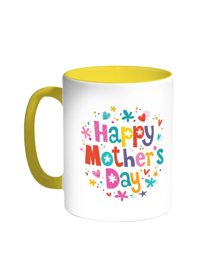 ديكالاك قدح قهوة - هابي ماذرز داي أصفر/ابيض