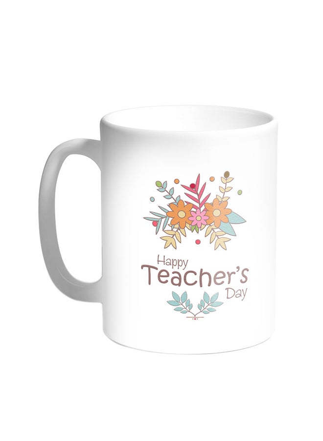 Decalac Happy Teachers Day Printed Coffee Mug White