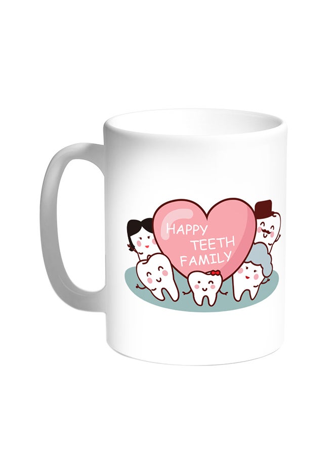 Decalac Happy Teeth Family Printed Coffee Mug White