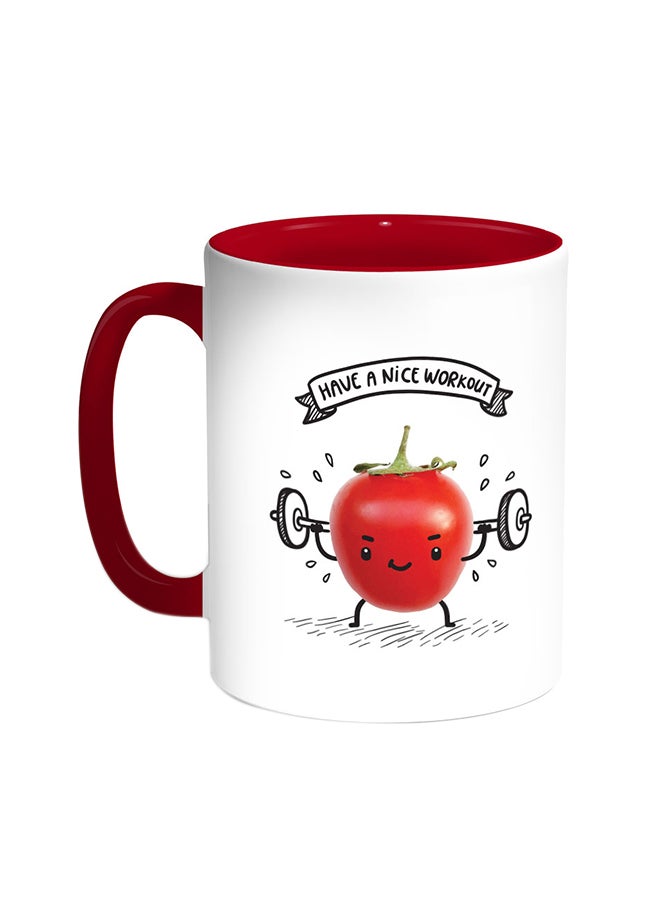 ديكالاك قدح قهوة - هاف آ نايس وورك أوت أحمر/أبيض