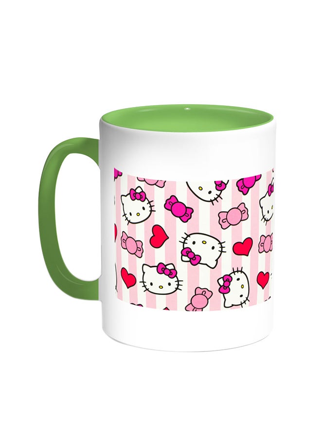 Decalac Hello Kitty Printed Coffee Mug Green/White
