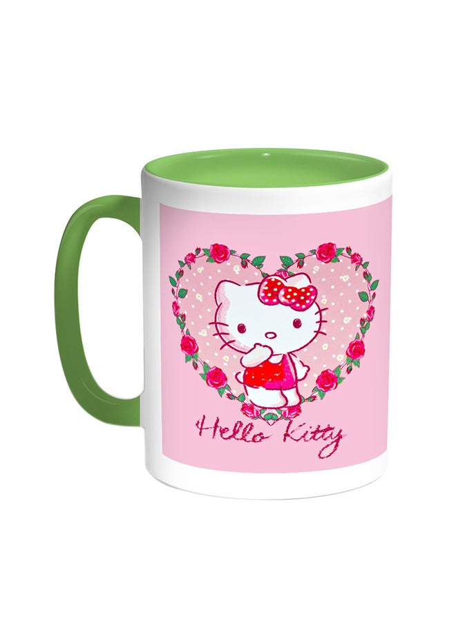 ديكالاك قدح قهوة - هالو كيتي أخضر/أبيض