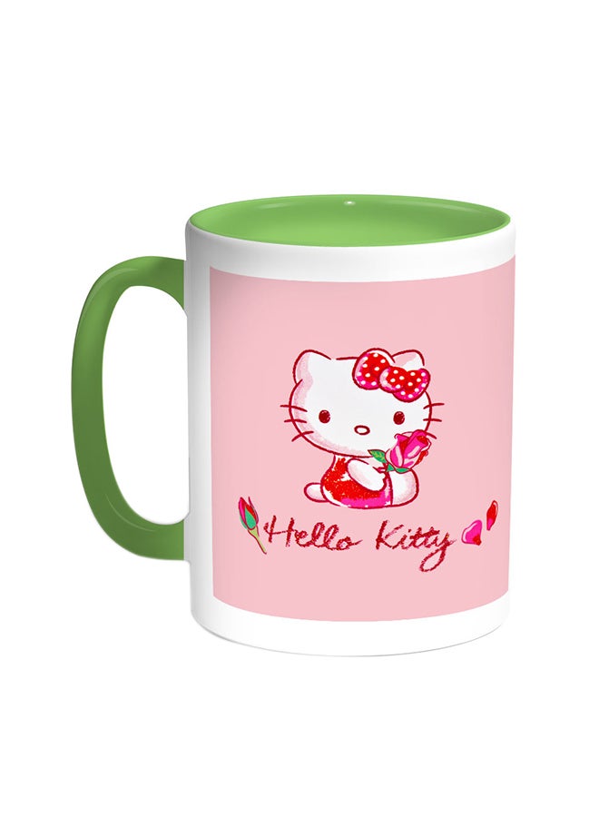 ديكالاك قدح قهوة - هالو كيتي أخضر/أبيض