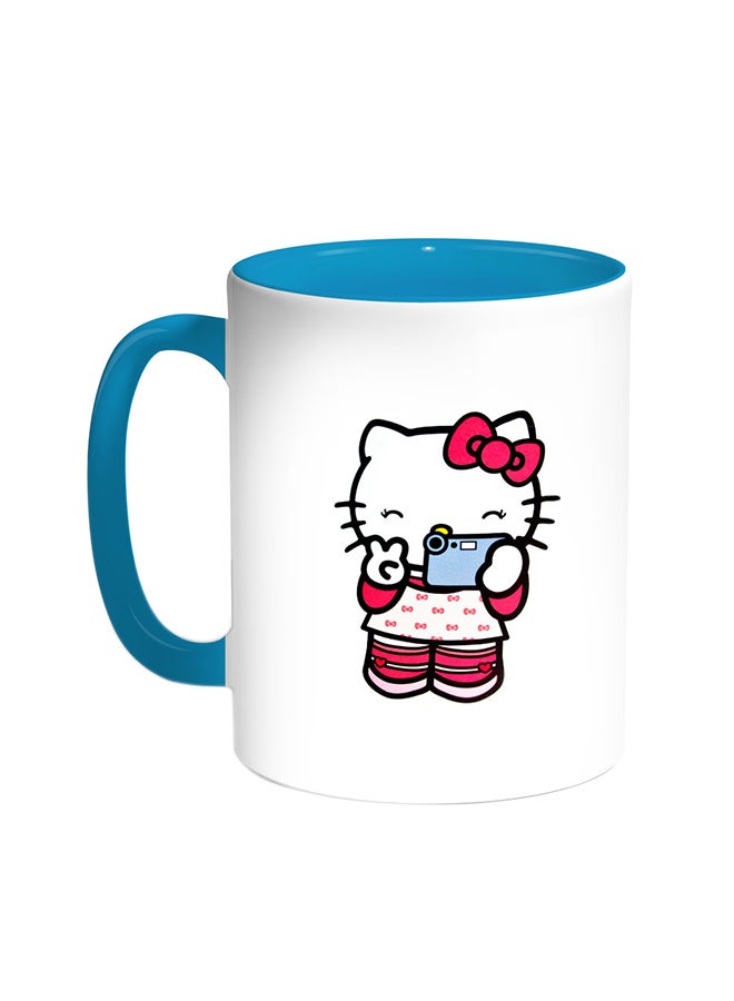 Decalac Hello Kitty Printed Coffee Mug Turquoise/White