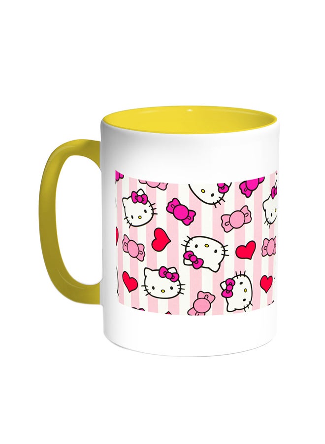 ديكالاك قدح قهوة - هالو كيتي أصفر/ابيض