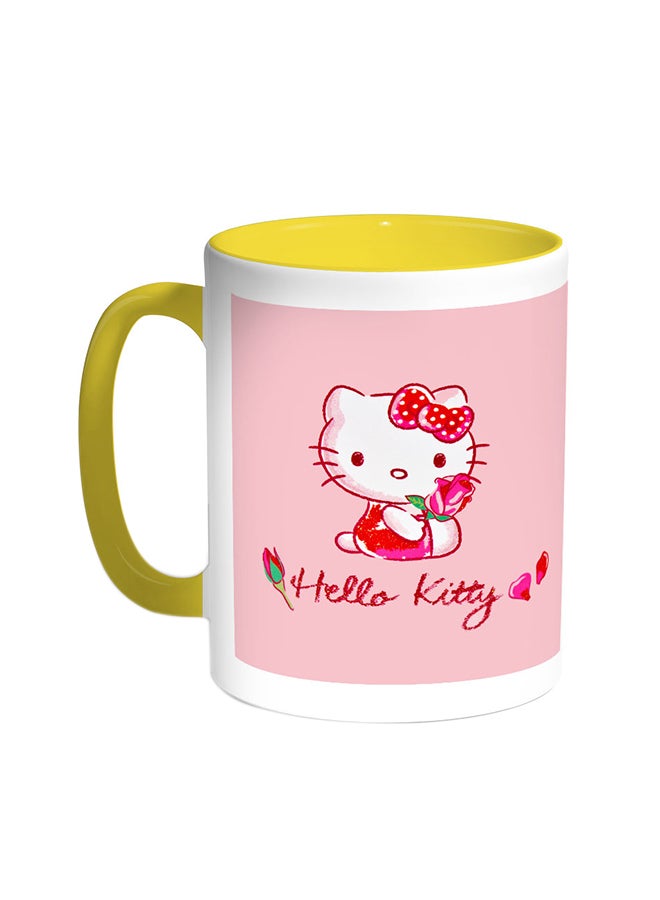 Decalac Hello Kitty Printed Coffee Mug Yellow/White