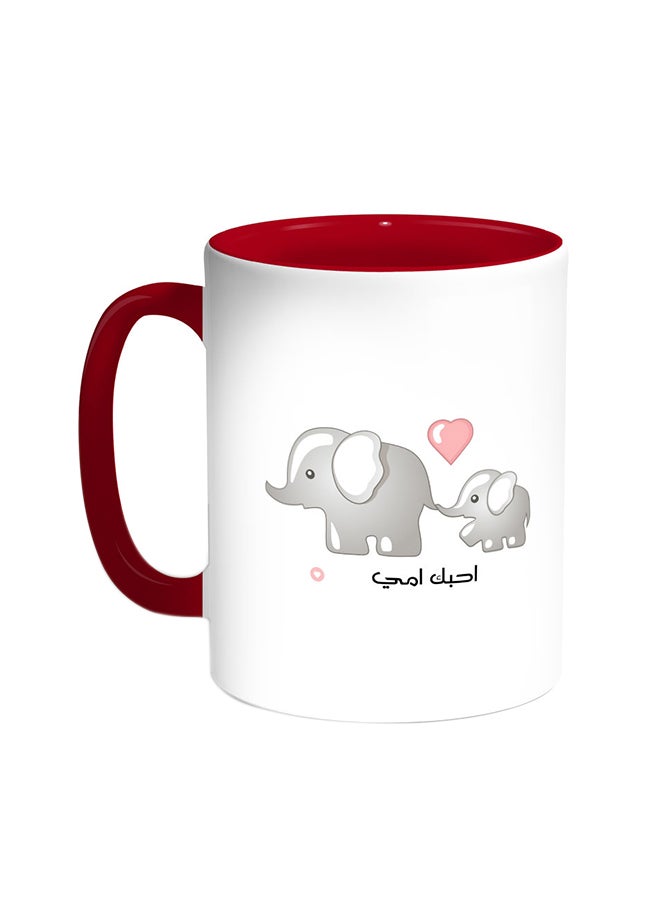 Decalac I Love My Mother Printed Coffee Mug Red/White