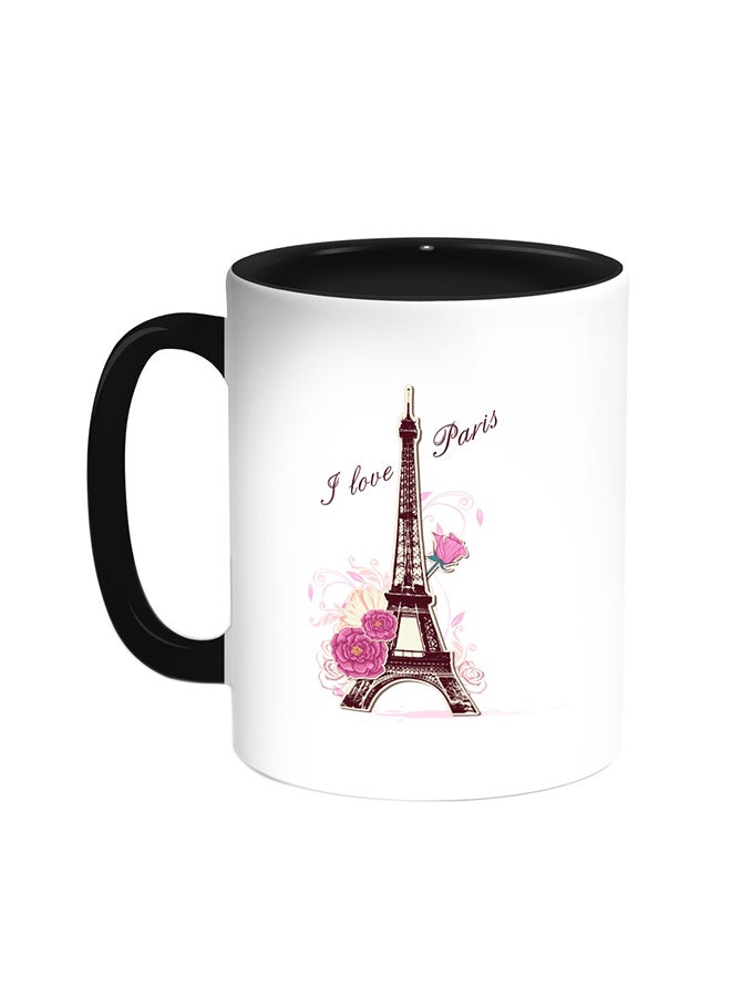 Decalac I Love Paris Printed Coffee Mug Black/White