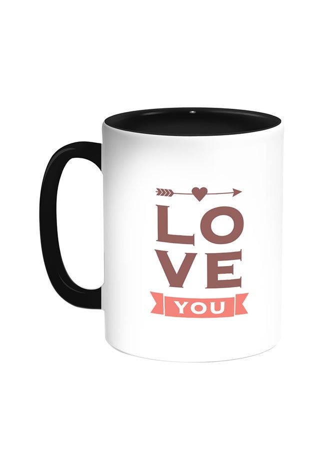 Decalac I Love You Printed Coffee Mug Black/White