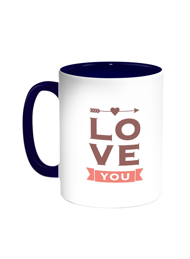 Decalac - I Love You Printed Coffee Mug Blue/White - Image 1