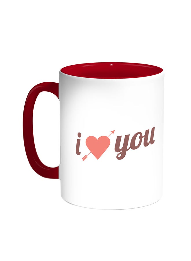 I Love You Printed Coffee Mug Red/White