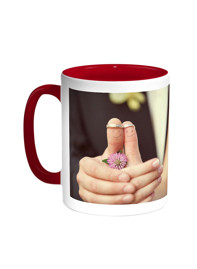 Decalac Joy Of Bride Printed Coffee Mug Red/White