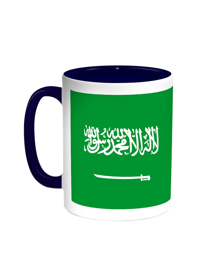 Decalac Kingdom Of Saudi Arabia Printed Coffee Mug Blue/White