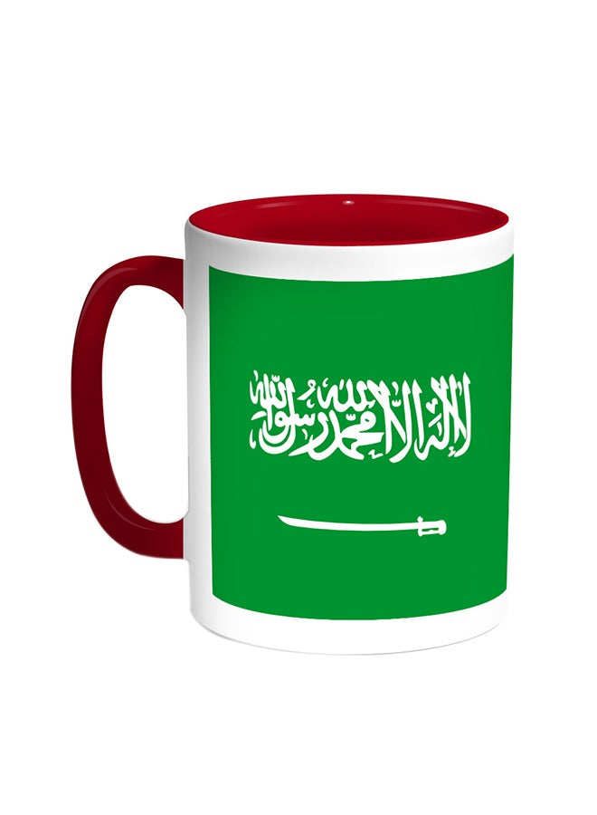 Decalac - Kingdom Of Saudi Arabia Printed Coffee Mug Red/White - Image 1