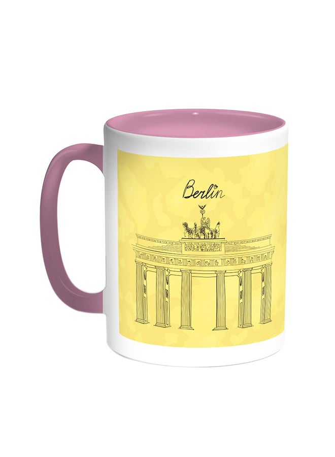 ديكالاك قدح قهوة بصور المعالم - متحف برلين وردي/أبيض