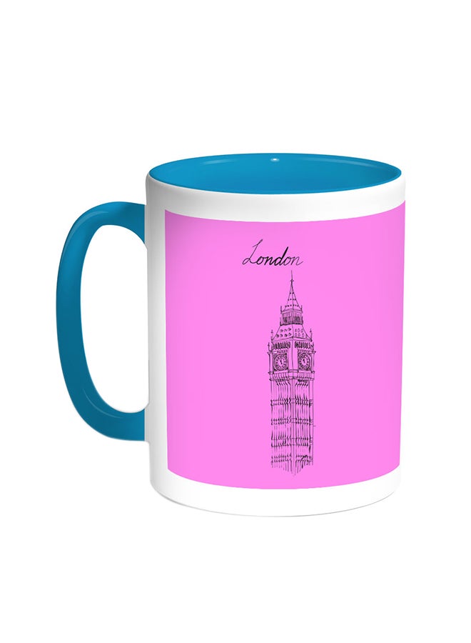 ديكالاك قدح قهوة بصور المعالم - ساعة بج بن تركواز/أبيض