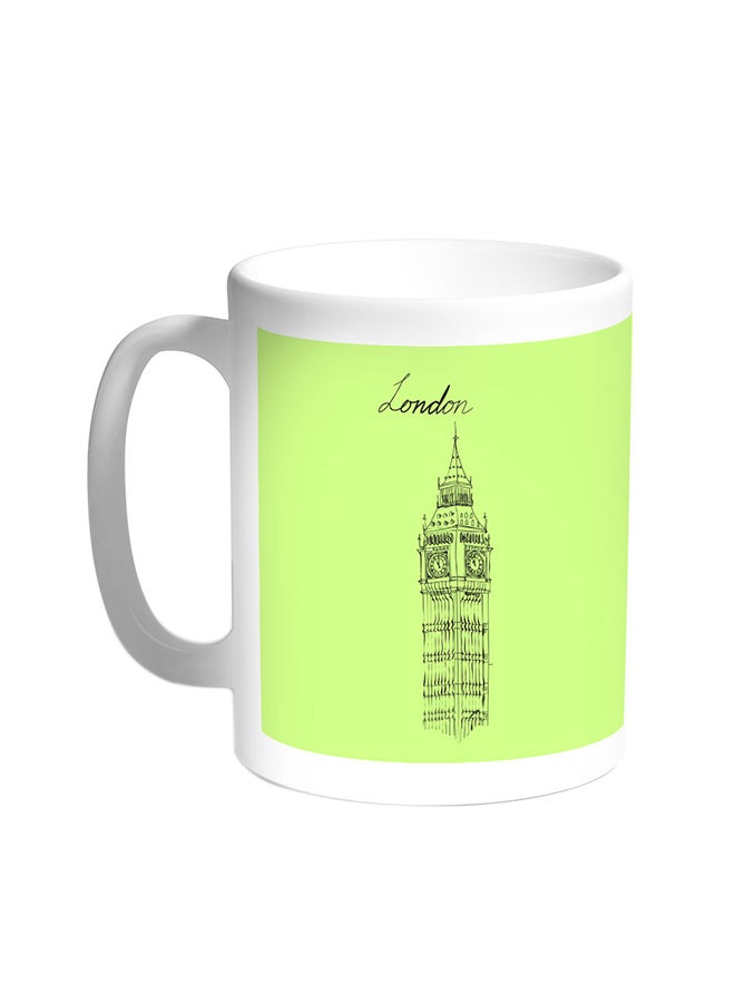 قدح قهوة بصور المعالم - ساعة بج بن أبيض