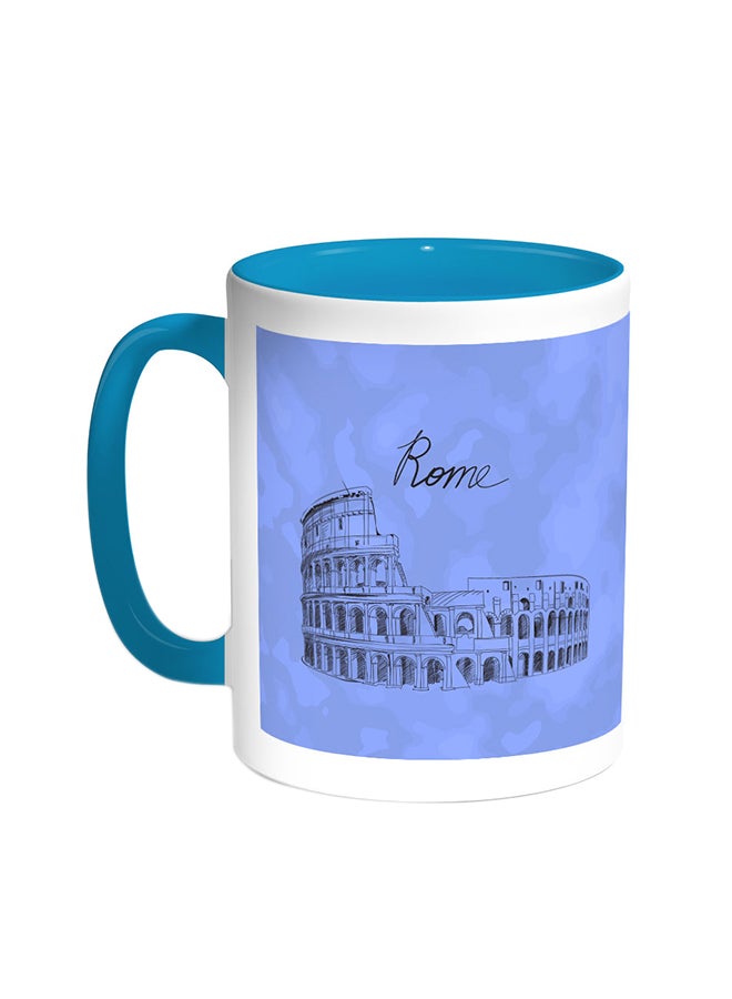 Decalac Landmarks - Colosseum Printed Coffee Mug Turquoise/White