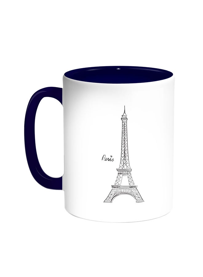 Decalac Landmarks - Eiffel Tower Printed Coffee Mug Blue/White