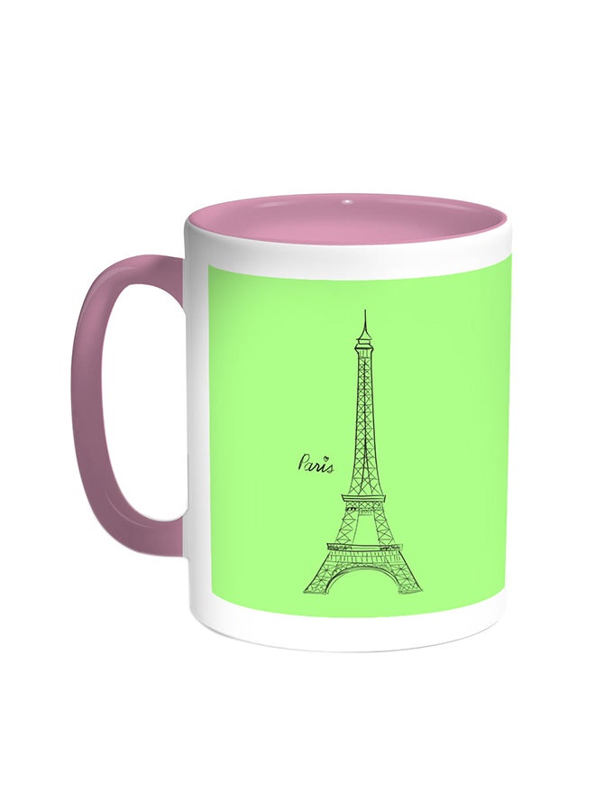 Decalac Landmarks - Eiffel Tower Printed Coffee Mug Pink/White 