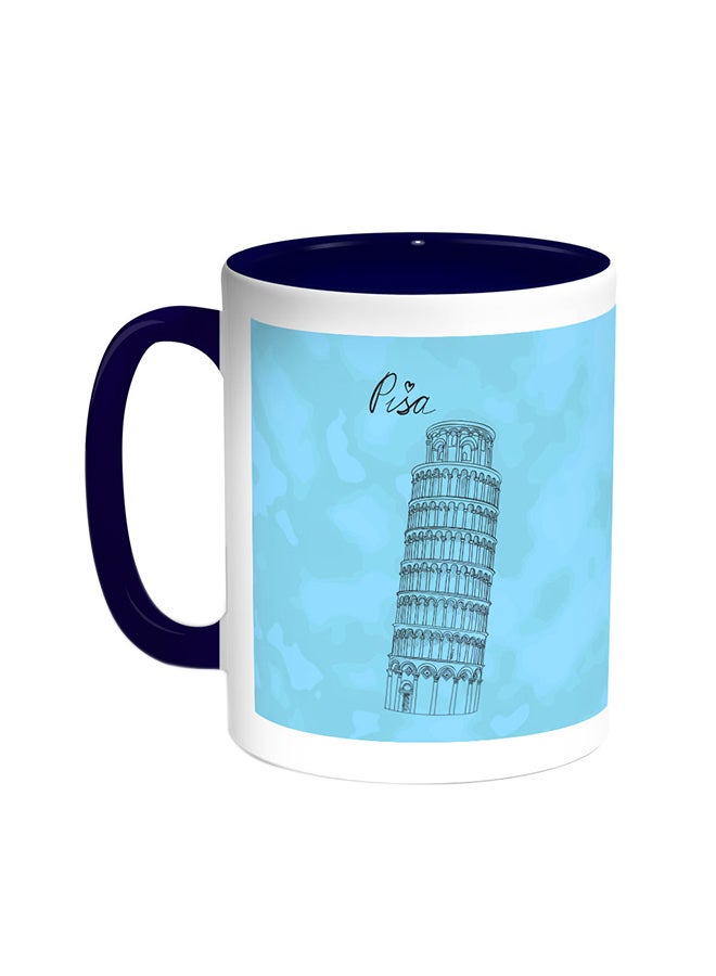 ديكالاك قدح قهوة بصور المعالم- برج بيزا المائل أزرق/ أبيض