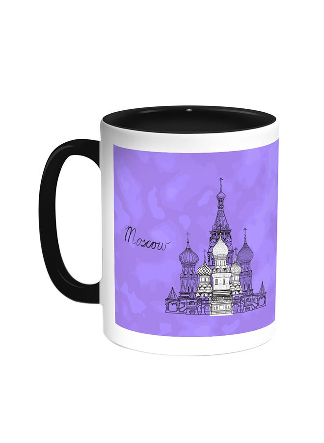 قدح قهوة بصور المعالم- موسكو أسود/ أبيض