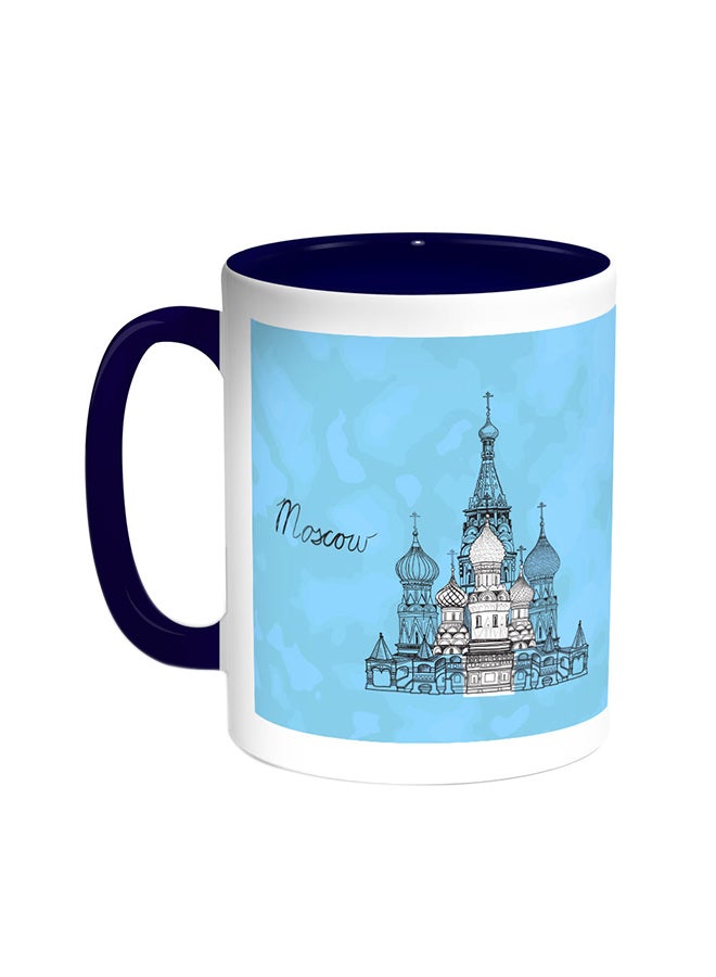 Decalac Landmarks - Moscow Printed Coffee Mug Blue/White