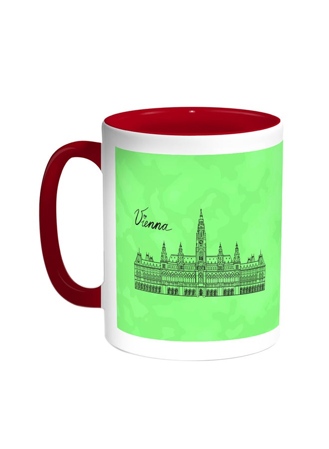 Decalac Landmarks - Vienna Printed Coffee Mug Red/White