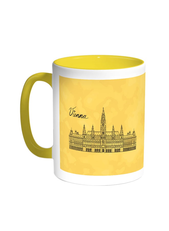 Decalac Landmarks - Vienna Printed Coffee Mug Yellow/White