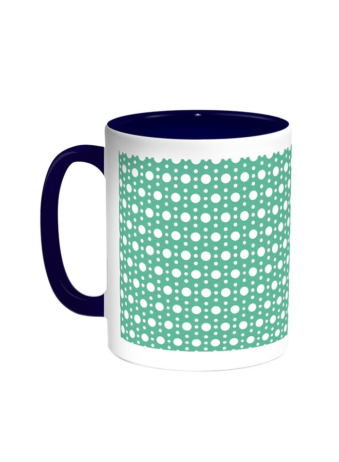 Large And Small Circles Printed Coffee Mug Blue/White