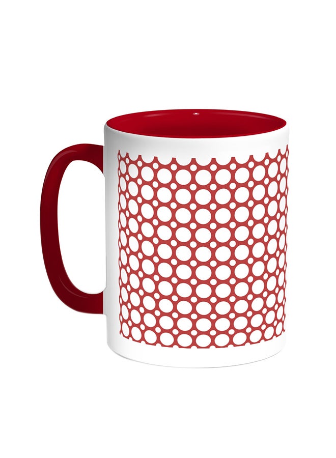 Decalac Large And Small Circles Printed Coffee Mug Red/White