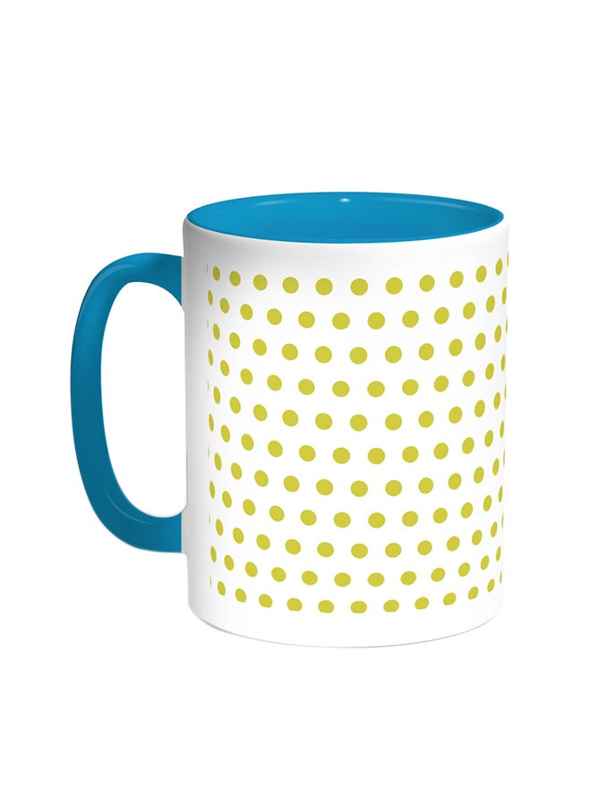 Decalac Circles Printed Coffee Mug Turquoise/White