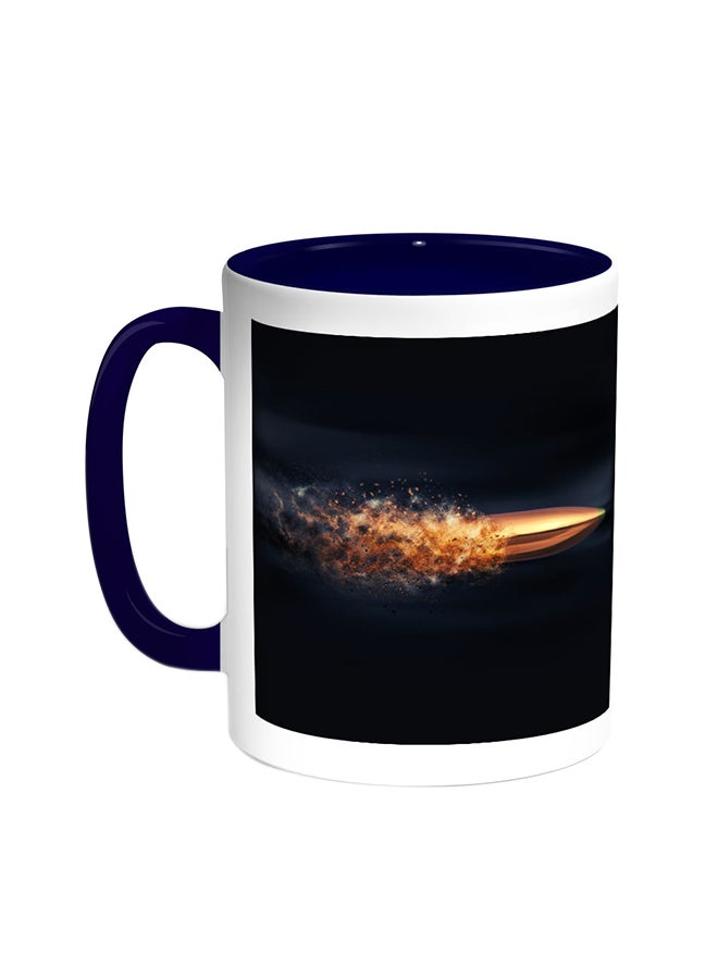 Launch A Bullet Printed Coffee Mug Blue/White