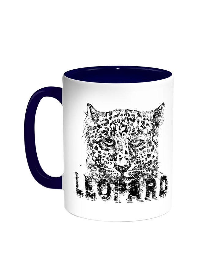 Decalac Leopard Printed Coffee Mug Blue/White