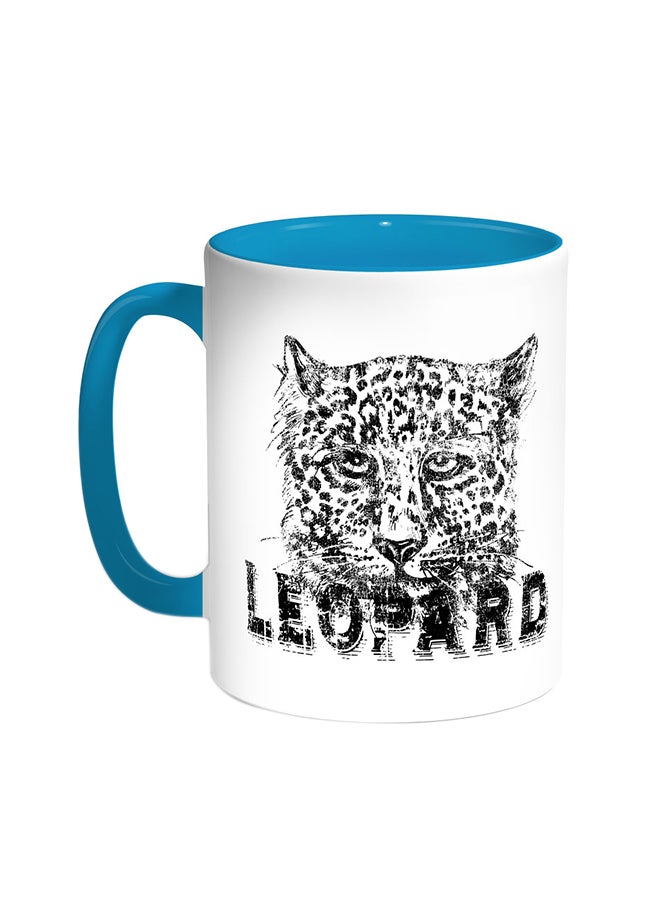 Decalac Leopard Printed Coffee Mug Turquoise/White