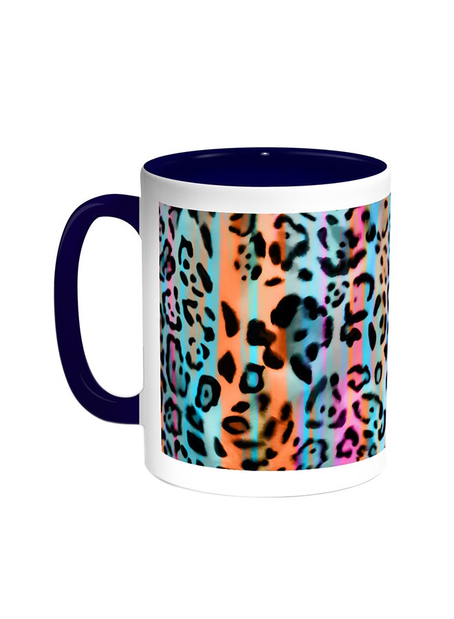 Leopard Skin Printed Coffee Mug Blue/White