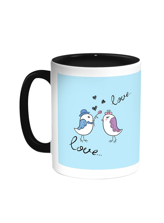 Love Birds Printed Coffee Mug Black/White