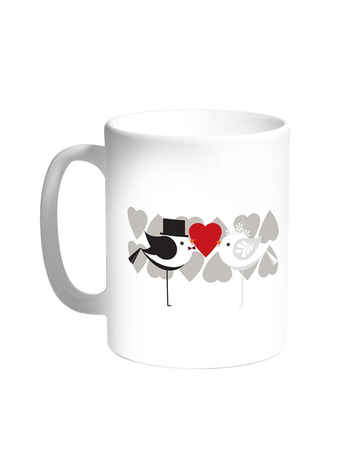 ديكالاك قدح قهوة - لوف بيردز أبيض