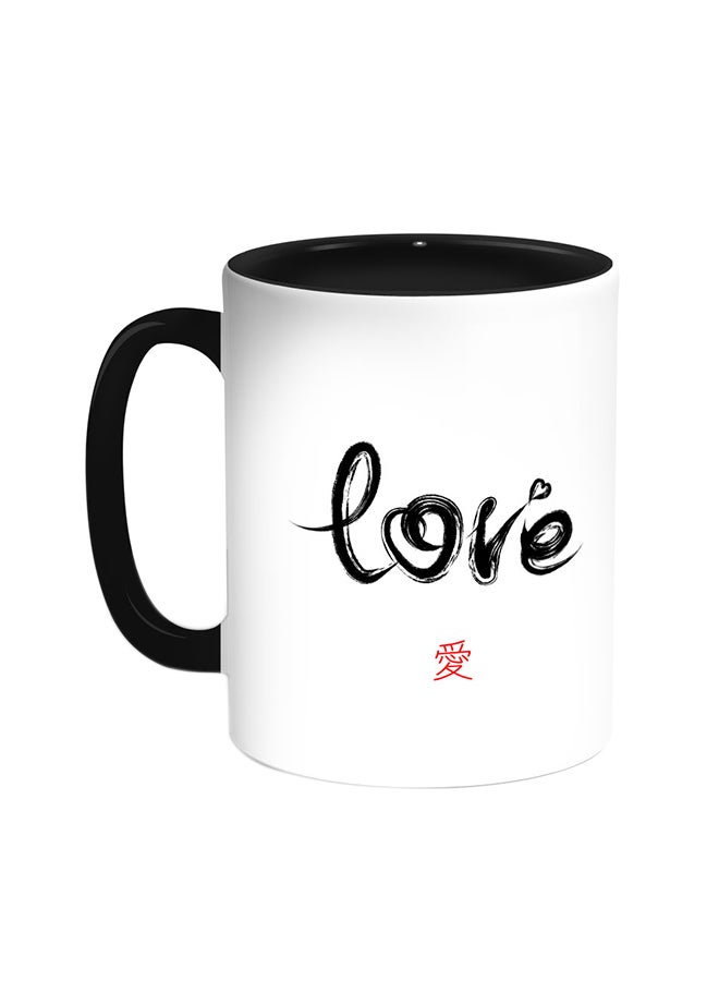 Decalac Love Printed Coffee Mug Black/White