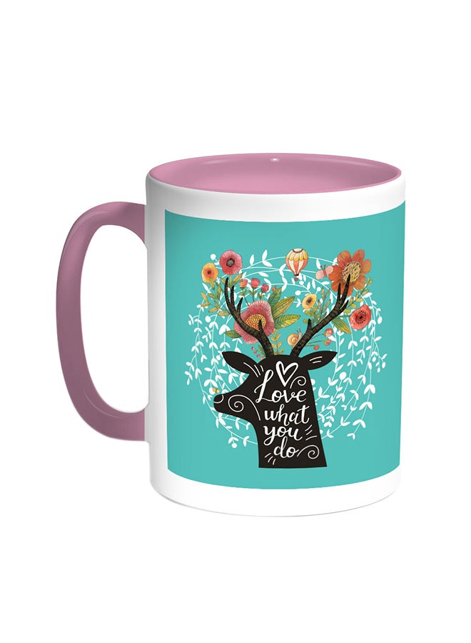 ديكالاك قدح قهوة - لوف وات يو دو وردي/أبيض