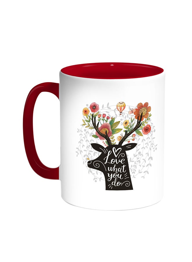 Decalac Love What You Do Printed Coffee Mug Red/White