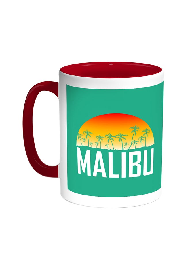 Malibu Printed Coffee Mug Red/White